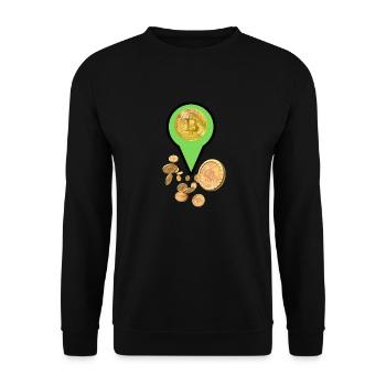 Bitcoin Standort - Unisex Pullover - Schwarz - Vorne - Alina (178cm) & Michal (187cm)