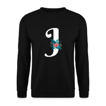 letter J flowers - Unisex Sweatshirt - black - Front - Alina (178cm) & Michal (187cm)
