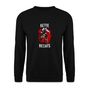 Kette Rechts! - Unisex Pullover - Schwarz - Vorne - Alina (178cm) & Michal (187cm)