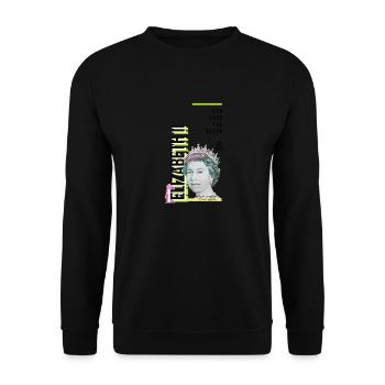 RIP Queen Elizabeth II, God Save the Queen, - Unisex Sweatshirt - black - Front - Alina (178cm) & Michal (187cm)