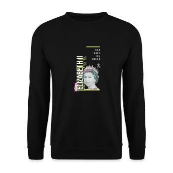 RIP Queen Elizabeth II, God Save the Queen, - Unisex Sweatshirt - black - Front - Alina (178cm) & Michal (187cm)