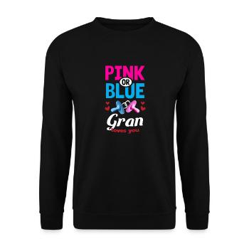 Pink or Blue Gran Loves You Gender Reveal Party - Unisex Sweatshirt - black - Front - Alina (178cm) & Michal (187cm)