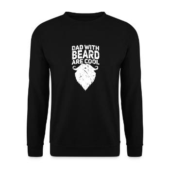 Papa avec barbe sont cool, drôle de citation design, texte - Sweat-shirt Unisexe - noir - Devant - Alina (178cm) & Michal (187cm)