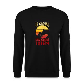 le cheval, mon animal totem - humour - Sweat-shirt Unisexe - noir - Devant - Alina (178cm) & Michal (187cm)
