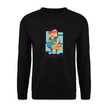 Crushing it burger fitness Crushing it burger fitn - Unisex Pullover - Schwarz - Vorne - Alina (178cm) & Michal (187cm)