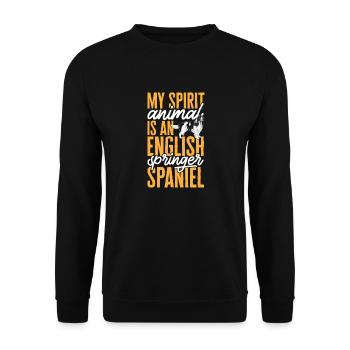 English Springer Spaniel Dog - Unisex Sweatshirt - black - Front - Alina (178cm) & Michal (187cm)