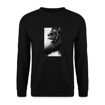 Lion Black and White - Unisex Sweatshirt - black - Front - Alina (178cm) & Michal (187cm)