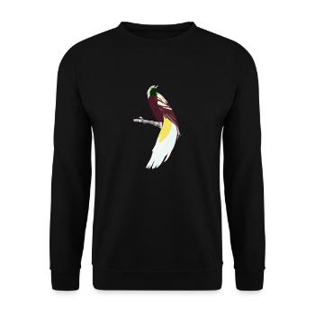 A bird Bird of Paradise02 on a branch - Unisex Sweatshirt - black - Front - Alina (178cm) & Michal (187cm)