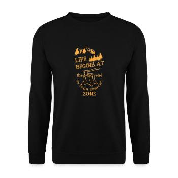 Adventure Travel Hiking Mountain - Unisex Sweatshirt - black - Front - Alina (178cm) & Michal (187cm)