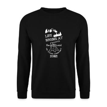 Adventure Travel Hiking Mountain - Unisex Pullover - Schwarz - Vorne - Alina (178cm) & Michal (187cm)