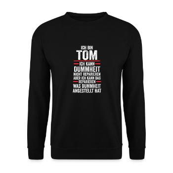 Tom - Unisex Pullover - Schwarz - Vorne - Alina (178cm) & Michal (187cm)