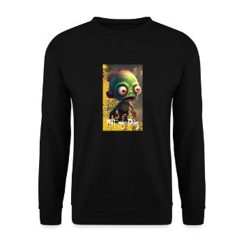 Cute Cartoon Zombies Yellow Line 5 - Unisex Pullover - Schwarz - Vorne - Alina (178cm) & Michal (187cm)