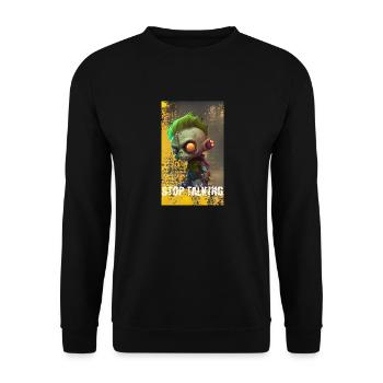 Cute Cartoon Zombies Yellow Line 7 - Unisex Pullover - Schwarz - Vorne - Alina (178cm) & Michal (187cm)