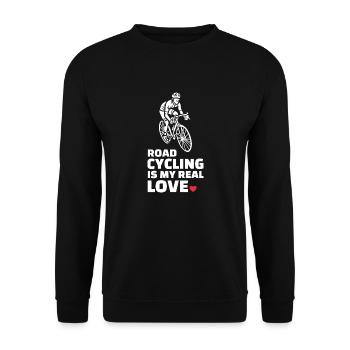 Ich Liebe Rennradfahren - Unisex Pullover - Schwarz - Vorne - Alina (178cm) & Michal (187cm)