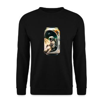 Canette de bière fraîche avec astronaute - Sweat-shirt Unisexe - noir - Devant - Alina (178cm) & Michal (187cm)