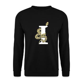 Lettre i serpent - Sweat-shirt Unisexe - noir - Devant - Alina (178cm) & Michal (187cm)