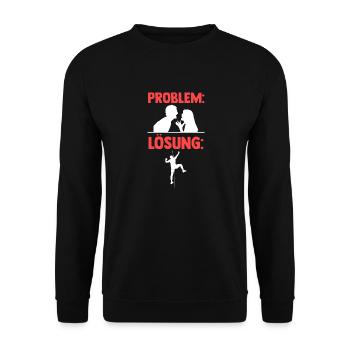 Bergsteigen Bouldern Klettern Kletterer - Unisex Pullover - Schwarz - Vorne - Alina (178cm) & Michal (187cm)