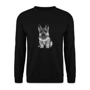 German Shepherd Puppy Dog Owner - Unisex Sweatshirt - black - Front - Alina (178cm) & Michal (187cm)
