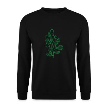 Flower Blume Pflanze - Unisex Pullover - Schwarz - Vorne - Alina (178cm) & Michal (187cm)