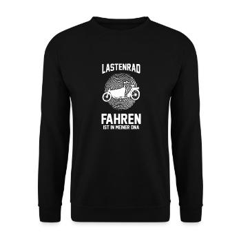 Fahrrad Lastenfahrrad Lastenrad - Unisex Pullover - Schwarz - Vorne - Alina (178cm) & Michal (187cm)