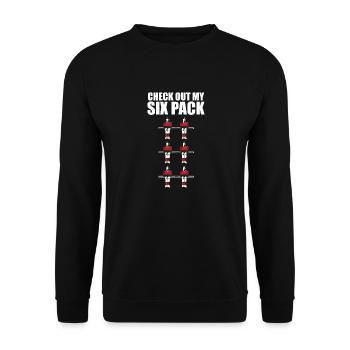 Funny Check Out My Six Pack Table Soccer Foosball - Unisex Sweatshirt - black - Front - Alina (178cm) & Michal (187cm)