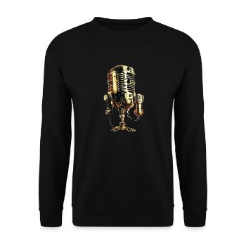 vintage microphone - Unisex Pullover - Schwarz - Vorne - Alina (178cm) & Michal (187cm)