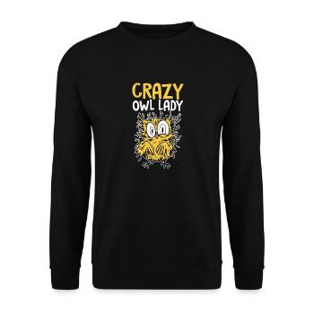Nocturnal Funny Owlet Ornithologist Birds Of Prey - Unisex Sweatshirt - black - Front - Alina (178cm) & Michal (187cm)
