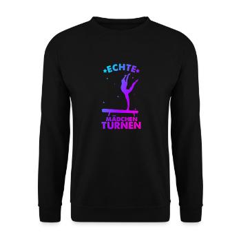 Turnen Gymnsatik Turntrainer Sportverein Sport Tur - Unisex Pullover - Schwarz - Vorne - Alina (178cm) & Michal (187cm)