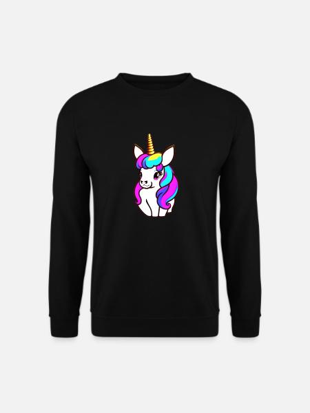 Multicolored cute unicorn - Unisex Sweatshirt - black