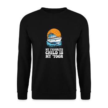 My Favorite Child Is My Toon Funny Pontoon - Unisex Pullover - Schwarz - Vorne - Alina (178cm) & Michal (187cm)
