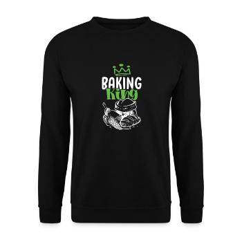 Baking King - Unisex Sweatshirt - black - Front - Alina (178cm) & Michal (187cm)