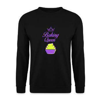 baking queen - Unisex Pullover - Schwarz - Vorne - Alina (178cm) & Michal (187cm)