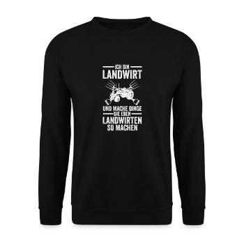 Landwirtschaft Bauer Landwirt - Unisex Pullover - Schwarz - Vorne - Alina (178cm) & Michal (187cm)