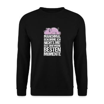 Manchmal Bekomme Ich Nichts Mit Nielpferd - Unisex Pullover - Schwarz - Vorne - Alina (178cm) & Michal (187cm)