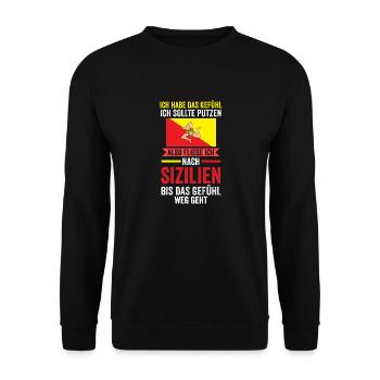 Sizilianer Sizilianisch Sizilien - Unisex Pullover - Schwarz - Vorne - Alina (178cm) & Michal (187cm)