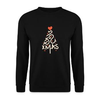 Weihnachtsbaum, Weihnachten, Weihnachtsferien, Feiertage - Unisex Pullover - Schwarz - Vorne - Alina (178cm) & Michal (187cm)