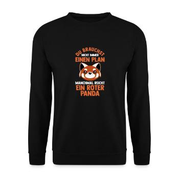 Roter Panda - Unisex Pullover - Schwarz - Vorne - Alina (178cm) & Michal (187cm)