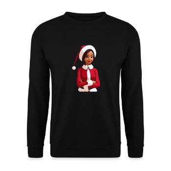 Santa Claus / Santa Claus - Unisex Sweatshirt - black - Front - Alina (178cm) & Michal (187cm)