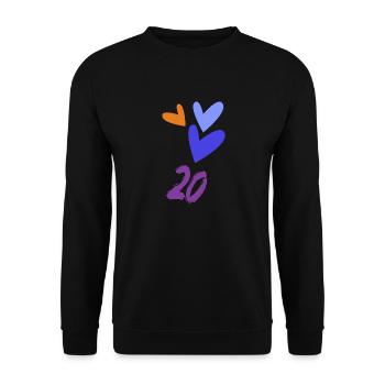 20. 20 YEARS. 20th ANNIVERSARY. 20TH ANNIVERSARY. - Unisex Sweatshirt - black - Front - Alina (178cm) & Michal (187cm)