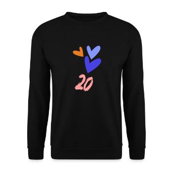 20. 20 YEARS. 20th ANNIVERSARY. 20TH ANNIVERSARY. - Unisex Sweatshirt - black - Front - Alina (178cm) & Michal (187cm)
