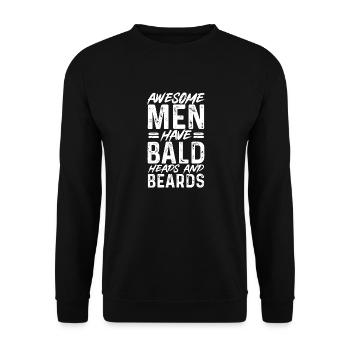 Tête chauve Calvitie Barbe Tête chauve - Sweat-shirt Unisexe - noir - Devant - Alina (178cm) & Michal (187cm)