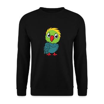 Humor kleiner Papagei - Unisex Pullover - Schwarz - Vorne - Alina (178cm) & Michal (187cm)