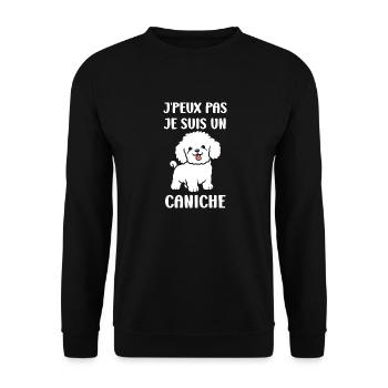 Humour chien petit caniche - Sweat-shirt Unisexe - noir - Devant - Alina (178cm) & Michal (187cm)