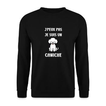 Humour chien petit caniche - Sweat-shirt Unisexe - noir - Devant - Alina (178cm) & Michal (187cm)