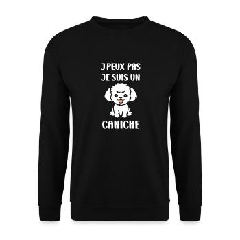 Humour chien petit caniche - Sweat-shirt Unisexe - noir - Devant - Alina (178cm) & Michal (187cm)