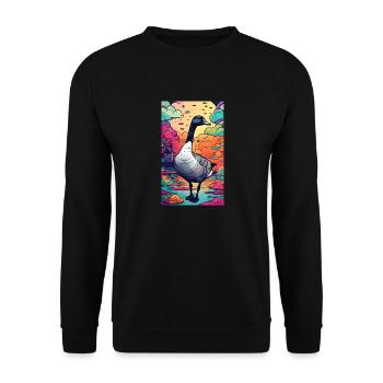 Fairytale Goose Goose - Unisex Sweatshirt - black - Front - Alina (178cm) & Michal (187cm)