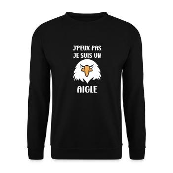 Citation humour Oiseau aigle - Sweat-shirt Unisexe - noir - Devant - Alina (178cm) & Michal (187cm)