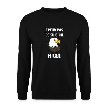 Citation humour Oiseau aigle - Sweat-shirt Unisexe - noir - Devant - Alina (178cm) & Michal (187cm)