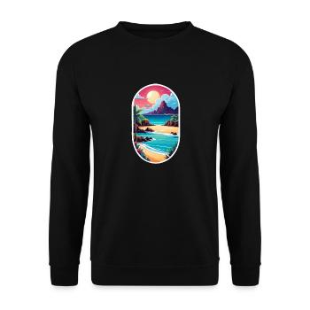 plage vacances soleil mer - Sweat-shirt Unisexe - noir - Devant - Alina (178cm) & Michal (187cm)