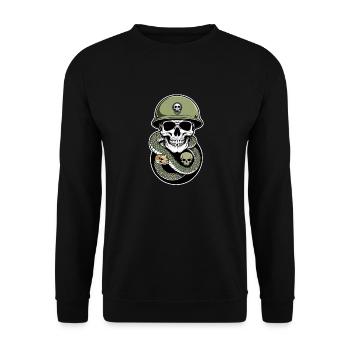 serpent squelette et tatouage - Sweat-shirt Unisexe - noir - Devant - Alina (178cm) & Michal (187cm)